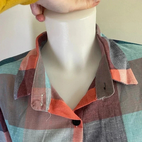 NEW SHEIN Long Sleeve Plaid Button Down Dress All Seasons 3X Fits 2X 0225 - Picture 10 of 11